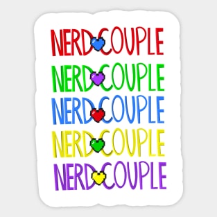 Nerd Couple 8-Bit Sticker